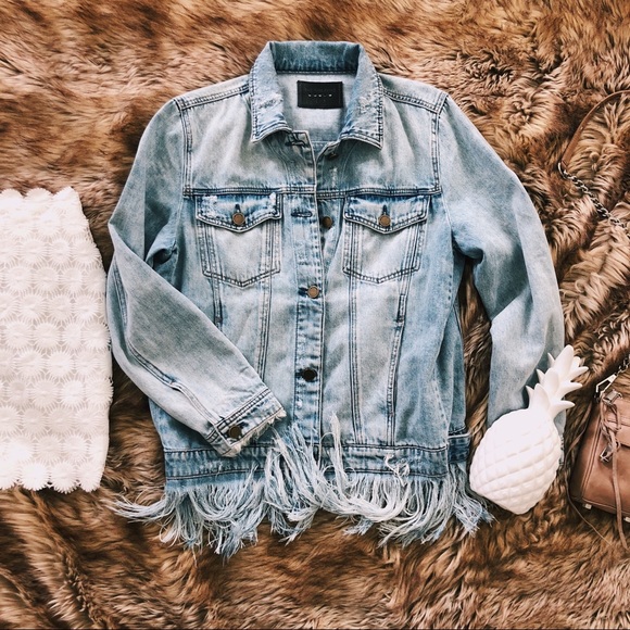 blank nyc fringe denim jacket